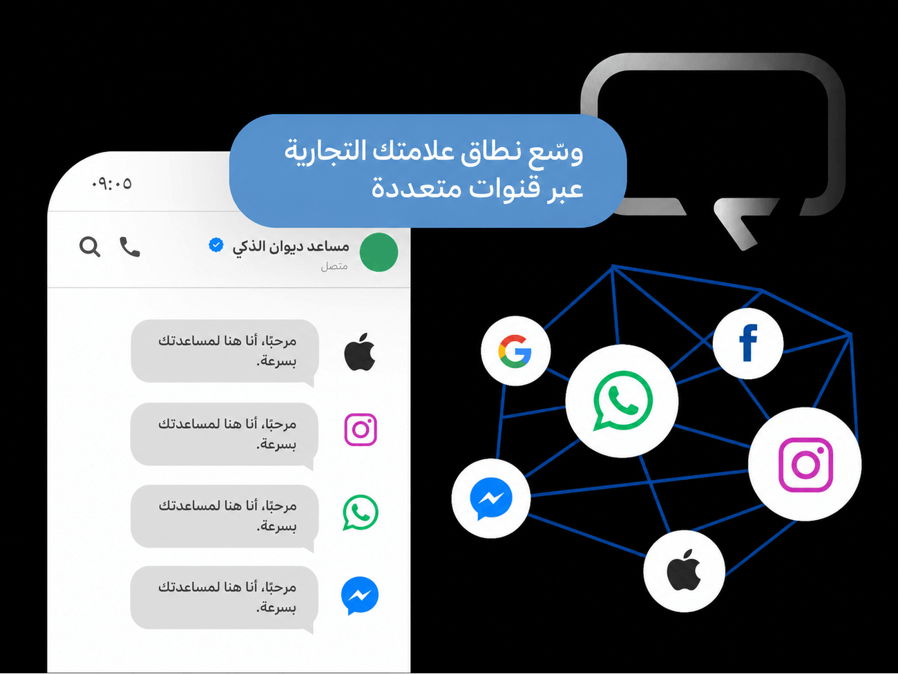 صورة توضيحية لمنتج الدردشة متعددة القنوات