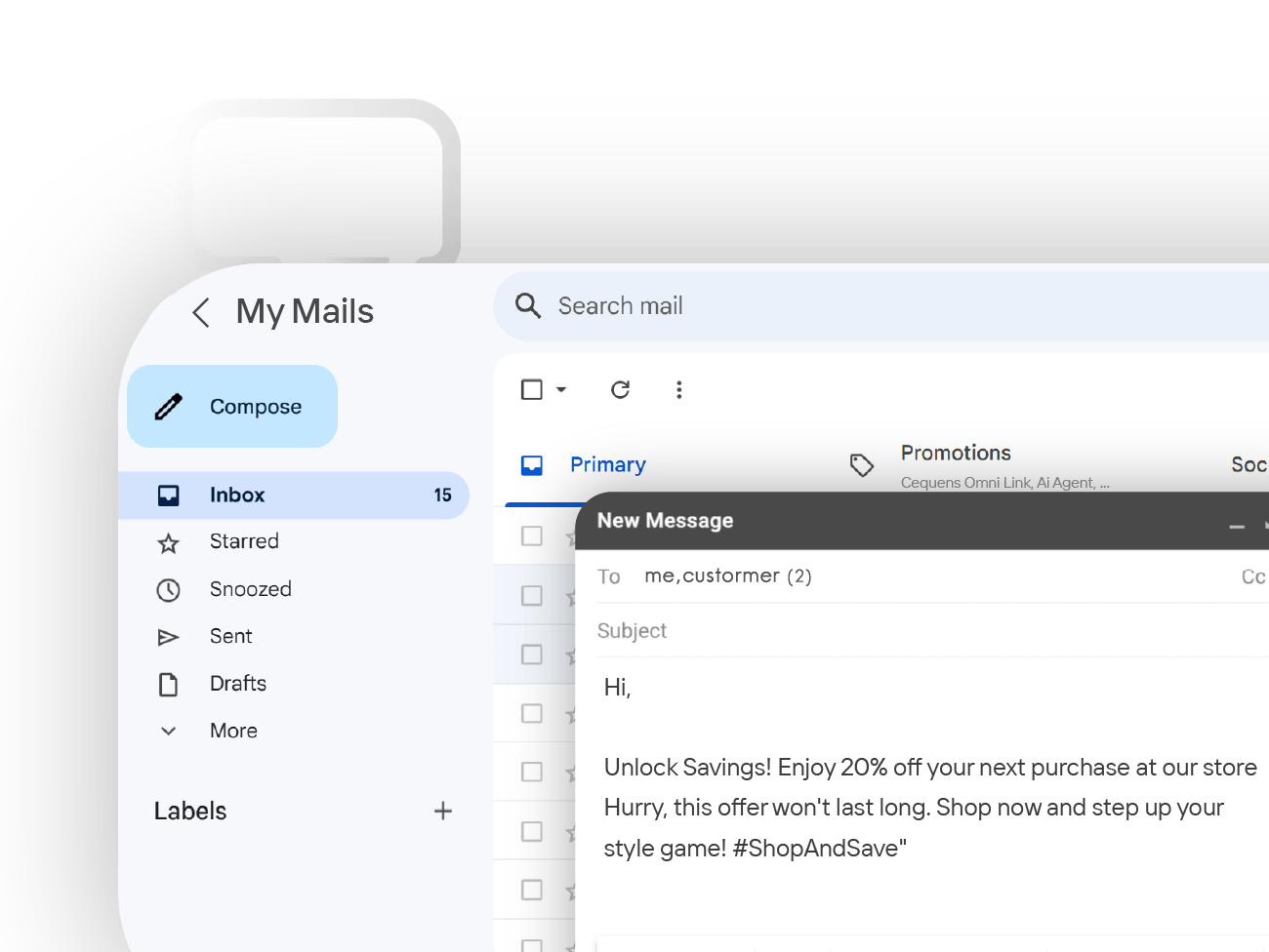 Email API product illustration